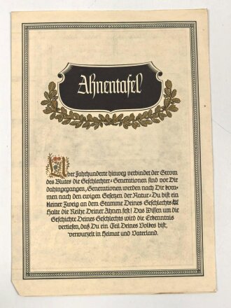 "Ahnentafel" blanko, DIN A5