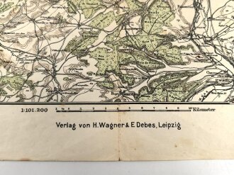 "Karte der Festung Verdun und Umgebung" Maße: x cm, geklebt