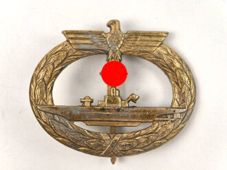U-Boot Kriegsabzeichen , Zink vergoldet, ohne Herstellerbezeichnung