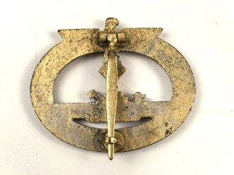 U-Boot Kriegsabzeichen , Zink vergoldet, ohne Herstellerbezeichnung