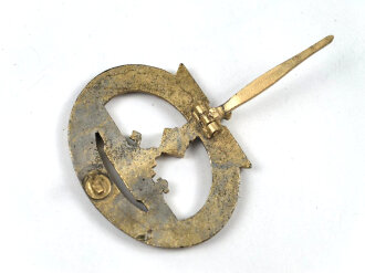 U-Boot Kriegsabzeichen , Zink vergoldet, ohne Herstellerbezeichnung