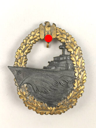 Zerstörer Kriegsabzeichen , Zink vergoldet,...