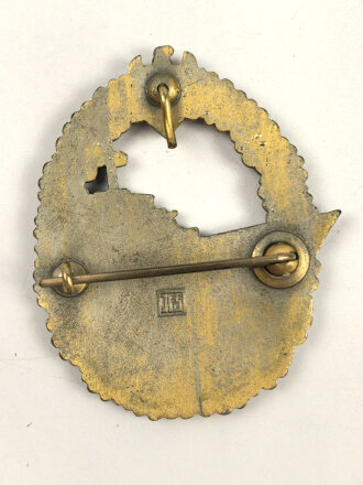 Zerstörer Kriegsabzeichen , Zink vergoldet, Hersteller JFS