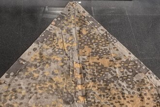 Waffen SS , Zeltbahn "Platane "Tarn, getragenes Stück mit Nummern "1" und "5" Hersteller "Warei Berlin"
