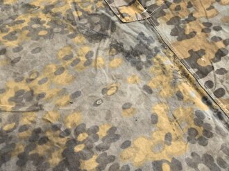 Waffen SS , Zeltbahn "Platane "Tarn, getragenes Stück mit Nummern "1" und "5" Hersteller "Warei Berlin"