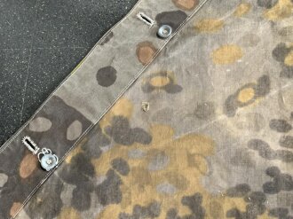 Waffen SS , Zeltbahn "Platane "Tarn, getragenes Stück mit Nummern "1" und "5" Hersteller "Warei Berlin"