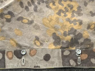 Waffen SS , Zeltbahn "Platane "Tarn, getragenes Stück mit Nummern "1" und "5" Hersteller "Warei Berlin"