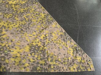 Waffen SS , Zeltbahn "Platane "Tarn, getragenes Stück mit Nummern "1" und "5" Hersteller "Warei Berlin"