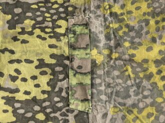 Waffen SS , Zeltbahn "Platane "Tarn, getragenes Stück mit Nummern "1" und "5" Hersteller "Warei Berlin"