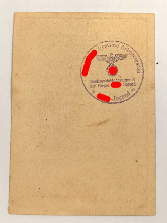 Ausweise eines Angehörigen der Flieger HJ und des NSFK. Träger des HJ Schießabzeichen sowie des HJ Leistungsabzeichen in silber.