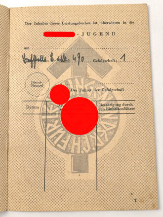 Ausweise eines Angehörigen der Flieger HJ und des NSFK. Träger des HJ Schießabzeichen sowie des HJ Leistungsabzeichen in silber.