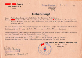 Umfangreicher Papiernachlass eines Angehörigen der Hitlerjugend Bremen