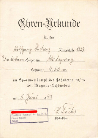 Umfangreicher Papiernachlass eines Angehörigen der Hitlerjugend Bremen