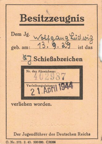 Umfangreicher Papiernachlass eines Angehörigen der Hitlerjugend Bremen