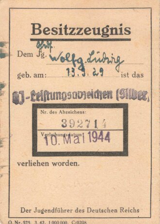 Umfangreicher Papiernachlass eines Angehörigen der Hitlerjugend Bremen