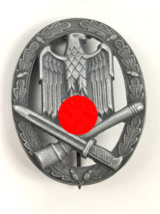 Allgemeines Sturmabzeichen, hohl geprägtes Stück, laut Angaben des Vorbesitzers dem Hersteller Franke & Co zuzuordnen.