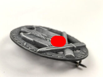 Allgemeines Sturmabzeichen, hohl geprägtes Stück, laut Angaben des Vorbesitzers dem Hersteller Franke & Co zuzuordnen.