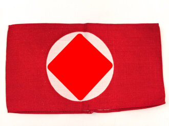 Armbinde für Angehörige von Parteiverbänden. Gedruckte Ausführung in sehr gutem Zustand