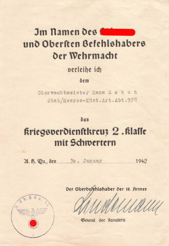 Heeresküstenartillerie, Papiernachlass eines Angehörigen in der Abteilung 928 , eingesetzt im Raum Leningrad mit 10,5 cm Kanonen tschechischer Bauart.