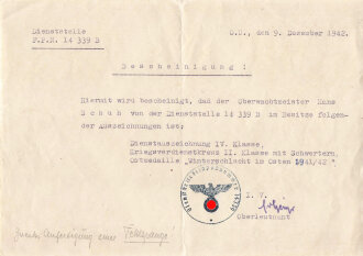 Heeresküstenartillerie, Papiernachlass eines Angehörigen in der Abteilung 928 , eingesetzt im Raum Leningrad mit 10,5 cm Kanonen tschechischer Bauart.