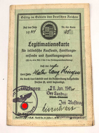 Mitglieds Ausweis Hitlerjugendeines Angehörigen aus Öhringen. Dazu weitere Ausweise und Fotos