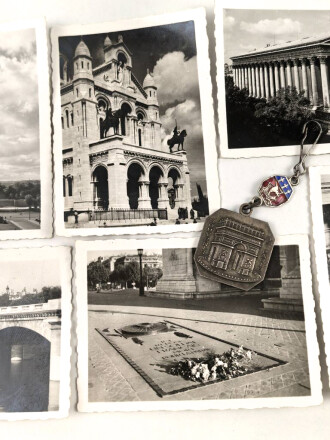 Andenken "Souvenir de Paris " Breite 28mm, dazu diverse Kauffotos