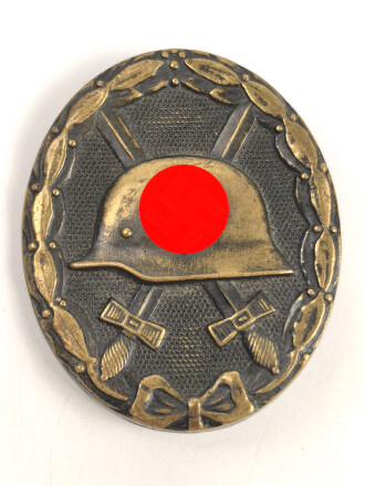 Verwundetenabzeichen schwarz, Buntmetall lackiert, , getragenes Stück