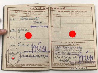 Wehrpaß Heer, eingestellt am 2.9.1940 bei schwere Artillerie Ersatz Abteilung 40 ( mot )