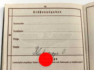 Wehrpaß Heer, eingestellt am 2.9.1940 bei schwere Artillerie Ersatz Abteilung 40 ( mot )