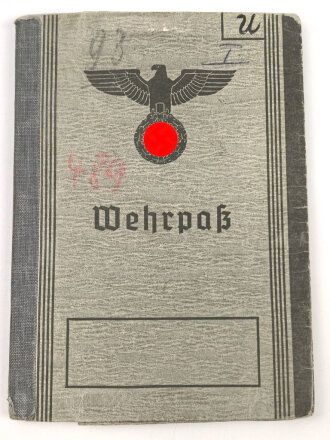 Wehrpaß Heer, eingestellt am 2.9.1940 bei schwere...