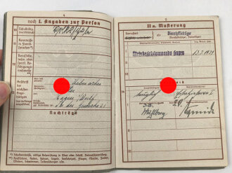 Wehrpaß Heer, eingestellt am 2.9.1940 bei schwere Artillerie Ersatz Abteilung 40 ( mot )