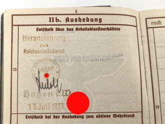 Wehrpaß Heer, eingestellt am 2.9.1940 bei schwere Artillerie Ersatz Abteilung 40 ( mot )