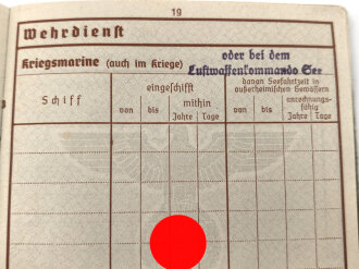 Wehrpaß Heer, eingestellt am 2.9.1940 bei schwere Artillerie Ersatz Abteilung 40 ( mot )