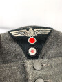 Heer, Feldmütze Modell 1943 für Offiziere. Französische Fertigung, das Trapez original vernäht mit kleinem Mottenschaden. Kopfgrösse 57, ungetragenes Stück