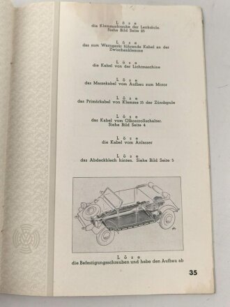 Instandsetzungs Anleitung VW Typ 82. DIN A5 mit 48 Seiten, angeschmutzt