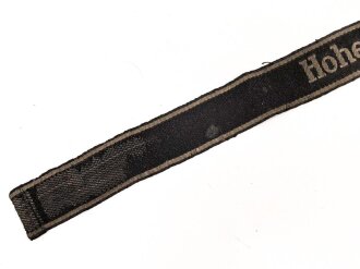 Waffen SS, Ärmelband für Mannschaften der 9. SS-Panzer-Division „Hohenstaufen“ . Stark getragenes Stück, Gesamtlänge knapp über 40cm