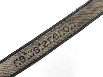 Waffen SS, Ärmelband für Mannschaften der 9. SS-Panzer-Division „Hohenstaufen“ . Stark getragenes Stück, Gesamtlänge knapp über 40cm