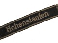 Waffen SS, Ärmelband für Mannschaften der 9. SS-Panzer-Division „Hohenstaufen“ . Stark getragenes Stück, Gesamtlänge knapp über 40cm
