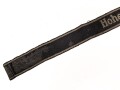 Waffen SS, Ärmelband für Mannschaften der 9. SS-Panzer-Division „Hohenstaufen“ . Stark getragenes Stück, Gesamtlänge knapp über 40cm