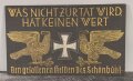 "Den Gefallenen Helden des Schönbühl" Holzschild Originallack, Maße etwa 190 x 120cm. KEIN VERSAND