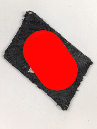 Waffen SS, einzelner Kragenspiegel für Unteroffiziere. Maschinengestickter Metallfaden, getragenes Stück