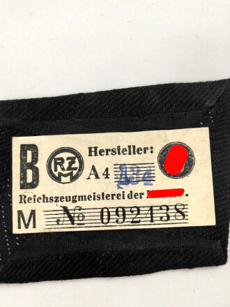 Waffen SS, einzelner Kragenspiegel für Unteroffiziere. Maschinengestickter Metallfaden, ungetragenes Stück mit RZM Etikett