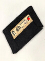 Waffen SS, einzelner Kragenspiegel für Führer, handgestickte Ausführung, getragenes Stück mit resten des RZM Etikett