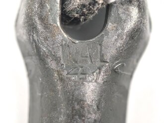 Eiserner Zelthäring Wehrmacht, Originallack, datiert 1941, leicht verbogen