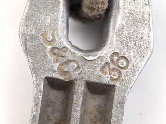 Zelthäring aus Leichtmetall. Wehrmacht, datiert 1936, leicht verbogenes Stück