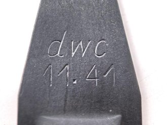 Einführstück für 50 Schuss Gurt MG34/42 der Wehrmacht. Hersteller dwc 11.41
