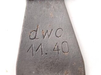 Einführstück für 50 Schuss Gurt MG34/42 der Wehrmacht. Hersteller dwc 11.40