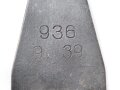 Einführstück für 50 Schuss Gurt MG34/42 der Wehrmacht. Hersteller 936 9.39