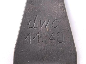 Einführstück für 50 Schuss Gurt MG34/42 der Wehrmacht. Hersteller dwc 11.40