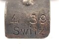 Einführstück für 50 Schuss Gurt MG34/42 der Wehrmacht. Hersteller Switz 1. 39